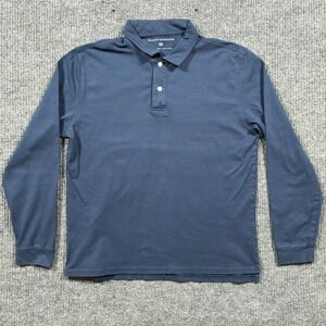 Peter Manning Mens Polo Shirt Size 2X Blue Cotton Stretch Long Sleeve Casual